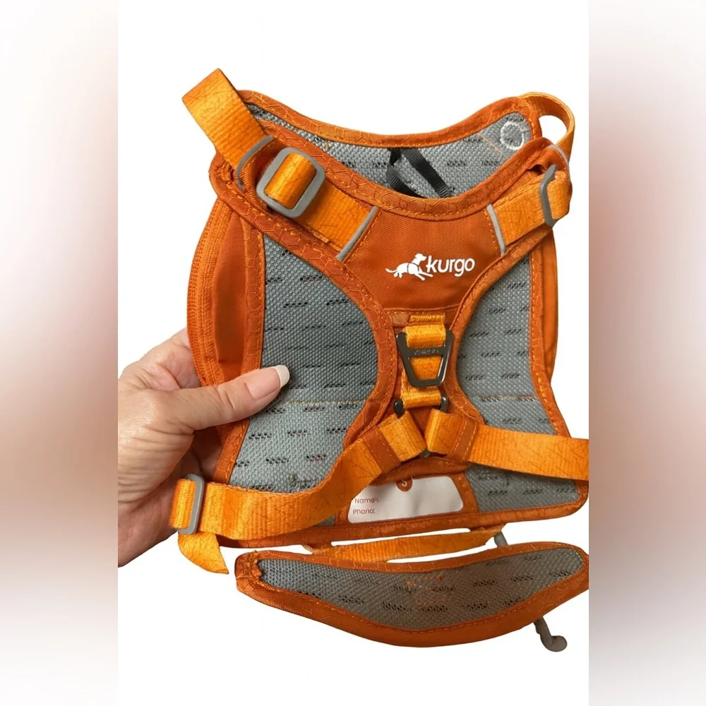 Kurgo Cascade Dog Harness with Storage Pack – Orange – Size Small (S)